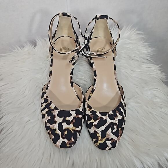 Cabi 6020 Kiki Ankle Strap Leopard Print Block Kitten Heels - Picture 1 of 8